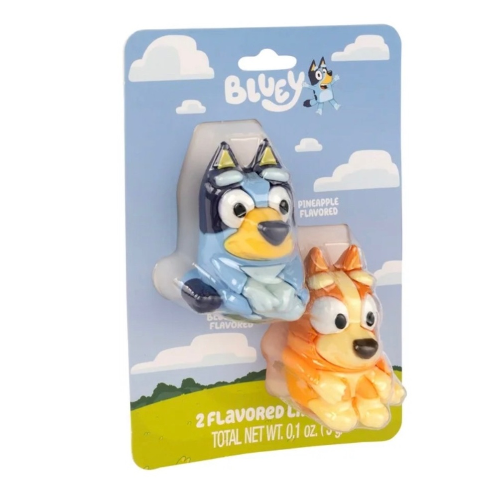 Bluey 2 Pack Flavored Lip Balms Gloss Bingo Pineapple Blueberry NEW